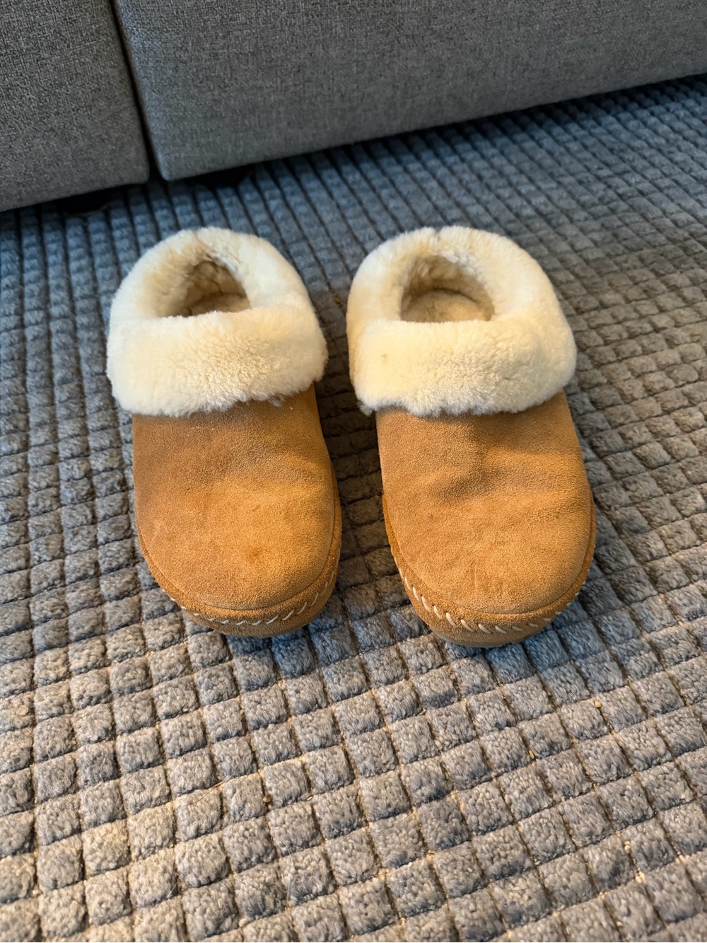 L.L. Bean Women's Chestnut Shearling-Lined Slip-On Slippers
